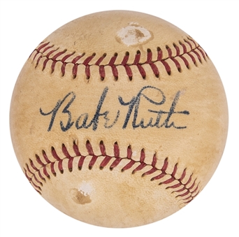 Babe Ruth Single Signed OAL Harridge Baseball - Bold Signature! (PSA/DNA & JSA LOA)
